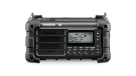 Sangean Survivor MMR-99 FM/DAB+ radio Midnight Black met zonnepaneel en dynamo voorkant