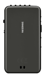 Sangean DT-140 Grey Black AM/FM oplaadbare pocketradio grijs zwart achterzijde