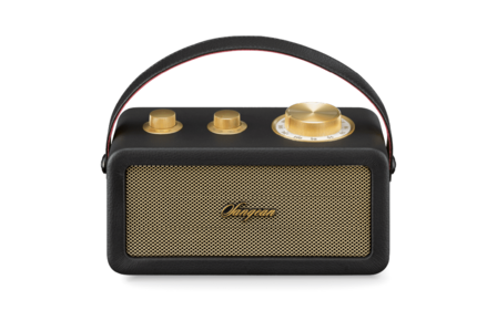 Sangean RA-101 Black Gold draagbare FM radio met bluetooth en aux speaker oplaadbaar zwart goud voorzijde