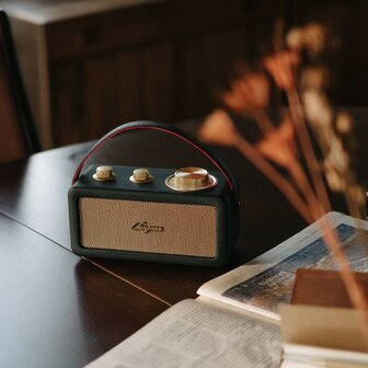 Sangean RA-101 Black Gold draagbare FM radio met bluetooth en aux speaker oplaadbaar zwart goud