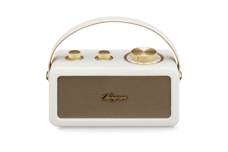 Sangean RA-101 Ivory Gold draagbare FM radio met bluetooth en aux speaker oplaadbaar ivoor goud voorzijde
