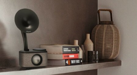 Sangean CP-100D Gramophone FM/DAB+ retro radio Fabric Grey-Black&nbsp;met bluetooth en aux