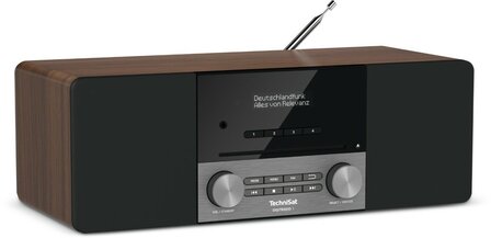 Technisat DIGITRADIO 3 DAB+ radio walnoot voorzijde links