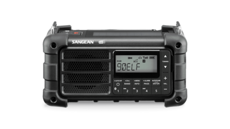 Sangean Survivor MMR-99 FM/DAB+ radio Midnight Black met zonnepaneel en dynamo voorkant