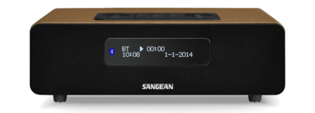 Sangean DDR-36 DAB+/FM-RDS digitale tafelradio met bluetooth aux zwart bruin voorkant