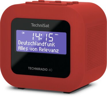 Technisat TECHNIRADIO 40 compacte DAB+/FM wekkerradio rood voorkant rechts