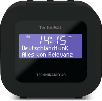 Technisat TECHNIRADIO 40 compacte DAB+/FM wekkerradio zwart voorkant