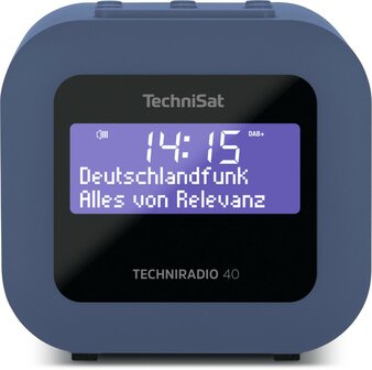 Technisat TECHNIRADIO 40 compacte DAB+/FM wekkerradio blauw voorkant