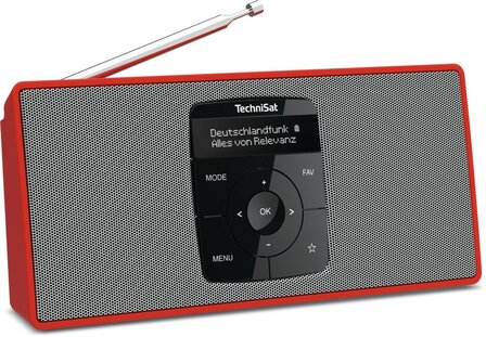 Technisat DIGITRADIO 2 S DAB+/FM radio met bluetooth rood/zilver links