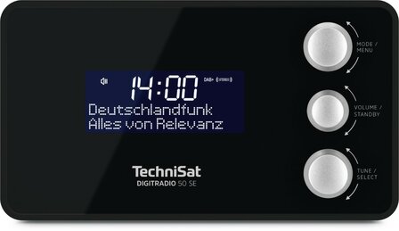 TechniSat DIGITRADIO 50 SE DAB+/FM wekkerradio zwart voorkant
