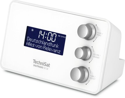 TechniSat DIGITRADIO 50 SE DAB+/FM wekkerradio wit voorkant rechts