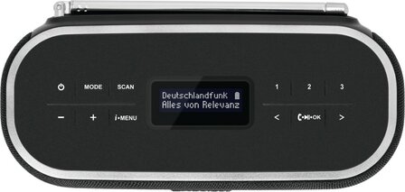 TechniSat DIGITRADIO BT 1 DAB+ digitale draagbare radio zwart bovenkant display