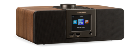 Sangean WFR-32 CE Walnut digitale DAB internetradio met bluetooth en app voorzijde links