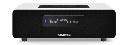 Sangean DDR-36 White DAB+/FM-RDS digitale tafelradio met bluetooth aux zwart wit voorkant