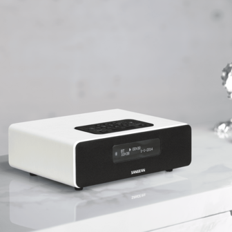 Sangean DDR-36 White DAB+/FM-RDS digitale tafelradio met bluetooth aux zwart wit