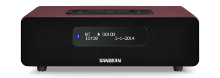 Sangean DDR-36 Red DAB+/FM-RDS digitale tafelradio met bluetooth aux zwart rood voorkant