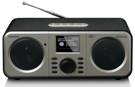 Lenco DAR-030BK stereo DAB+/FM radio zwart voorzijde