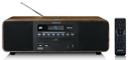 Lenco DAR-051WD stereo DAB+/ FM radio met CD-speler zwart
