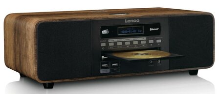 Lenco DAR-051WD stereo DAB+/ FM radio met CD-speler zwart voorzijde met cd-speler