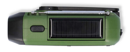 Nedis RDDBCR2000GN DAB+/FM draagbare noodradio met zonnepaneel groen bovenzijde