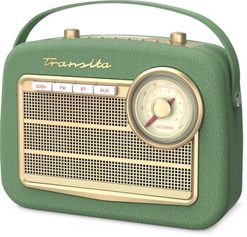 TechniSat Transita 130 retro DAB+/FM radio groen voorkant rechts