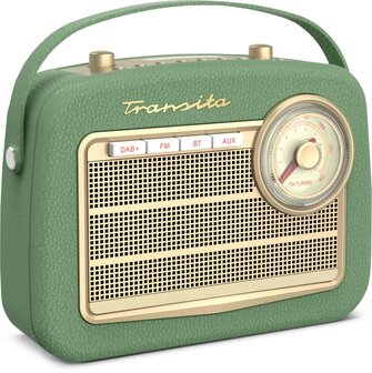 TechniSat Transita 130 retro DAB+/FM radio groen voorkant links