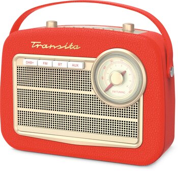 TechniSat Transita 130 retro DAB+/FM radio rood voorkant rechts