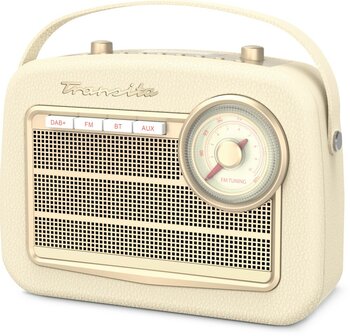 TechniSat Transita 130 retro DAB+/FM radio beige voorkant rechts