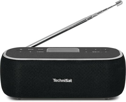 TechniSat DIGITRADIO BT 1 DAB+ digitale draagbare radio zwart voorkant antenne