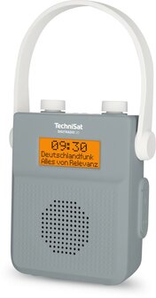 Technisat DIGITRADIO 30 DAB+/FM waterdichte doucheradio grijs voorkant rechts