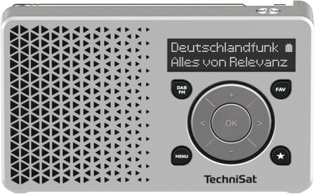 Technisat DIGITRADIO 1 DAB+/FM draagbare zakradio zilver voorkant boven