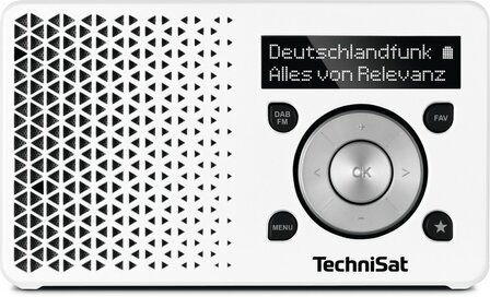 Technisat DIGITRADIO 1 DAB+/FM draagbare zakradio wit voorkant