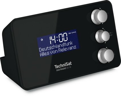 TechniSat DIGITRADIO 50 SE DAB+/FM wekkerradio zwart voorkant links