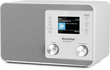 Technisat DIGITRADIO 307 DAB+/FM radio wit voorkant rechts