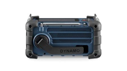 Sangean Survivor MMR-99 FM/DAB+ radio Ocean Blue met zonnepaneel en dynamo achterkant