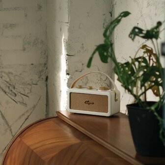 Sangean RA-101 Ivory Gold draagbare FM radio met bluetooth en aux speaker oplaadbaar ivoor goud