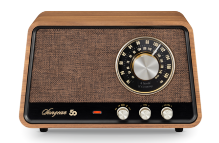 Sangean WR-101 AM/FM houten kast tafelradio met bluetooth vintage walnoot