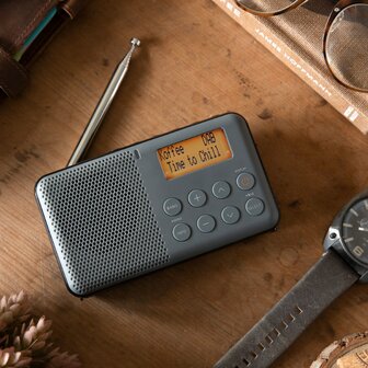 Sangean DPR-64 Grey-Black DAB+/FM-RDS digitale oplaadbare zakradio grijs zwart