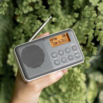 Sangean DPR-64 Grey-White DAB+/FM-RDS digitale oplaadbare zakradio grijs wit