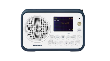 Sangean DPR-76BT Dark Blue DAB+/FM draagbare radio wit werkt met oplaadbare accu of batterijen