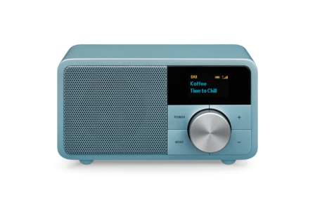 Sangean DDR-7 Norse Blue mini DAB+/FM radio met bluetooth en aux lichtblauw voorzijde