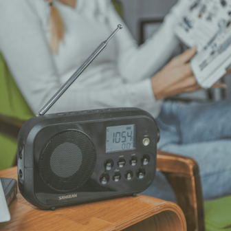 Sangean DPR-42BT Black-Black DAB+/FM radio zwart met bluetooth werkt op batterijen/netadapter