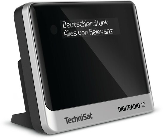 Technisat DIGITRADIO 10 DAB+/FM digitale mini radio-adapter met Wi-Fi + Spotify + bluetooth zwart/zilver links