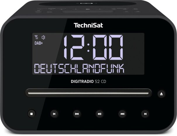 Technisat DIGITRADIO 52 CD DAB+/FM wekkerradio met draadloos laadoppervlak antraciet voorkant
