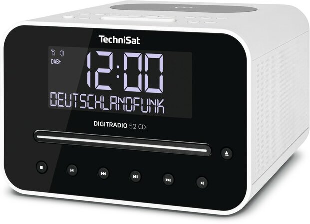 Technisat DIGITRADIO 52 CD DAB+/FM wekkerradio met draadloos laadoppervlak wit rechts