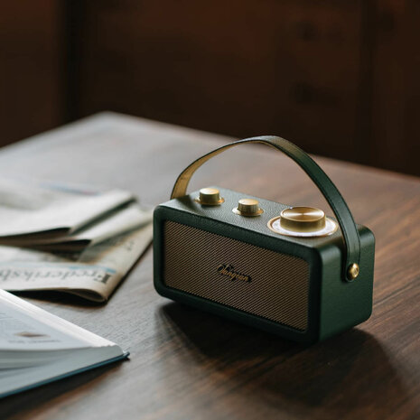Sangean RA-101 Forest Gold draagbare FM radio met bluetooth en aux speaker oplaadbaar bos goud