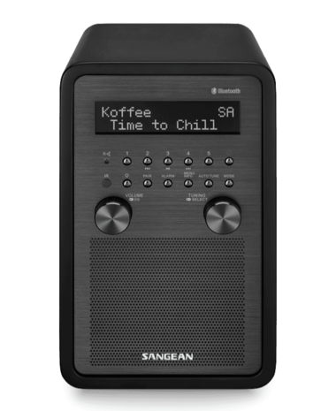 Sangean DDR-60BT DAB+/FM-RDS digitale stereo radio zwart met bluetooth voorzijde