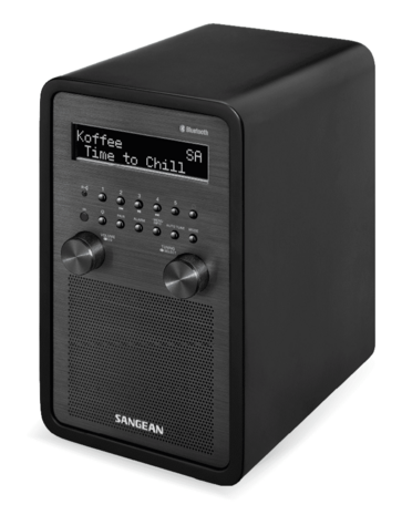 Sangean DDR-60BT DAB+/FM-RDS digitale stereo radio zwart met bluetooth voorzijde rechts
