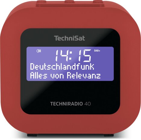 Technisat TECHNIRADIO 40 compacte DAB+/FM wekkerradio rood voorkant
