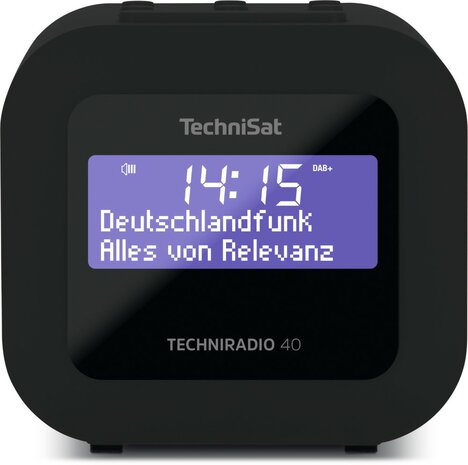 Technisat TECHNIRADIO 40 compacte DAB+/FM wekkerradio zwart voorkant